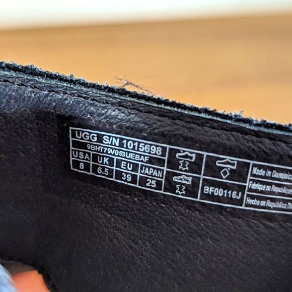 Ugg Blue Suede Leather Preppy Academia Coastal Capsule Sailor Chic Heels 8 - Picture 3 of 14